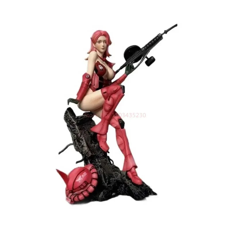 29cm Anime Peripheral Beautiful Girl Statue 1/6 Zaku Ornament Machine Chassis Model Doll Figure  Toy Gifts