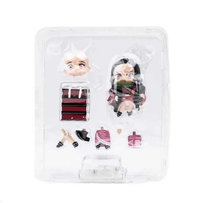 2025New Demon Slayer Tanjiro Nezuko Agatsuma Zenitsu Cartoon Character Movable Face-Changing Figure Q Version Cute Character