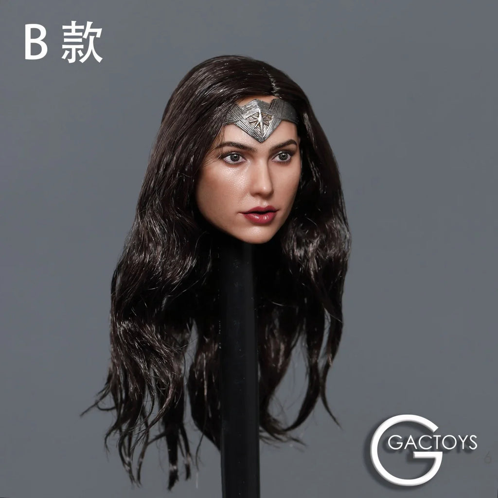 GACTOYS GC037 1/6 Wonder Girl Head Sculpt Gal Gadot Planted Hair Head Carving Fit 12'' Female Action Figure Body HobbyCollection