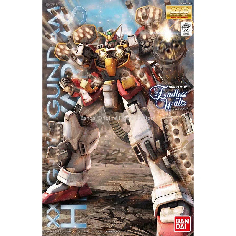Bandai Original MODEL KIT MG 1/100 GUNDAM HEAVYARMS CUSTOM EW Model Kit Anime Action Fighter Assembly Model Toy gift For kid