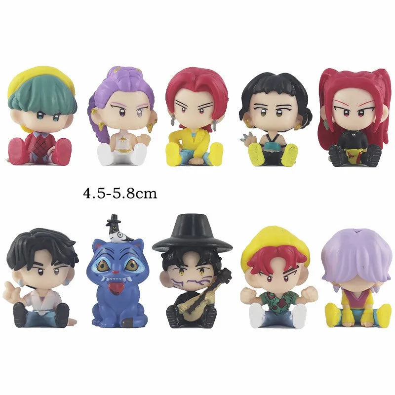 10pcs Set Action Figure Kpop Demon Hunters PVC Cartoon Rumi Mira Zoey Saja Boys Dolls Desktop Decoration Fans Collection Gifts