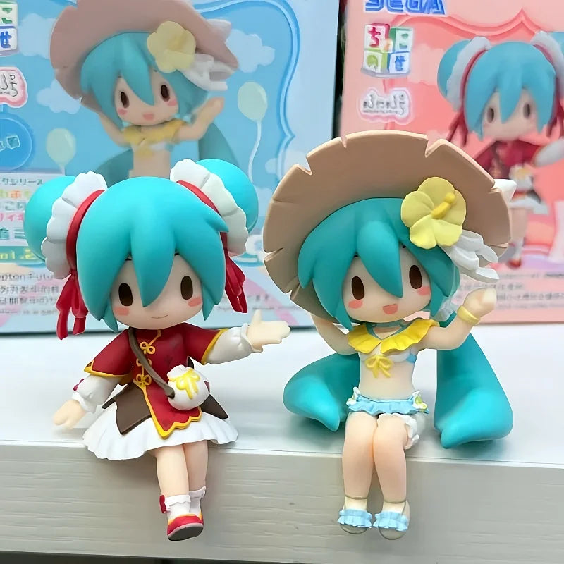 Original Sega Hatsune Miku Action Figure Decoration Collection Kawaii Q Version Trendy Fashion Creative Desktop Xmas Gift Toys