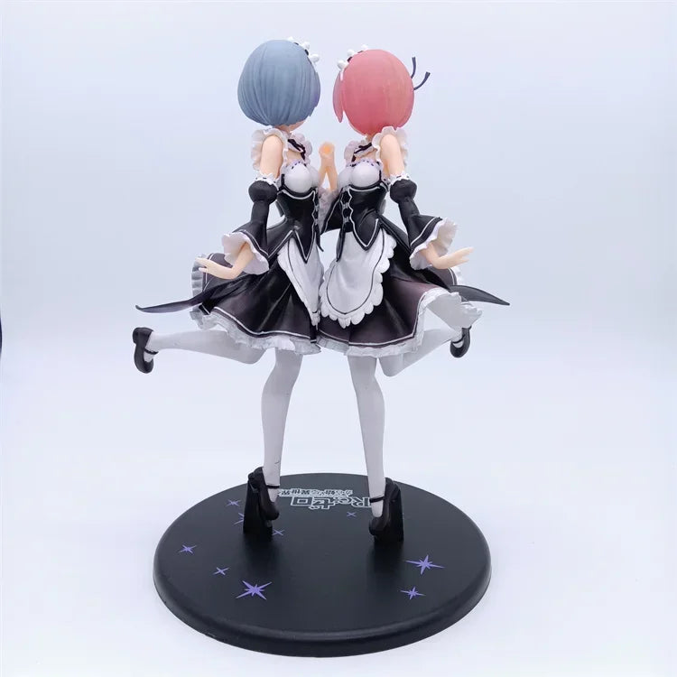 25cm Re:ZERO Starting Life in Another World Anime Figure Rem & Ram Twins Action Figure Rem/Ram Figure Collection Model Doll Toys