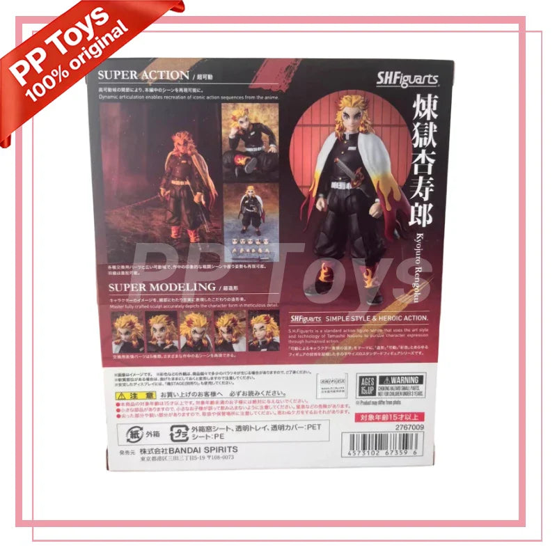Auf Lager BANDAI S.H.Figuarts Demon Slayer Kyojuro Rengoku Anime Action-Sammelfiguren Modellspielzeug PVC Geschenk Brandneu Original