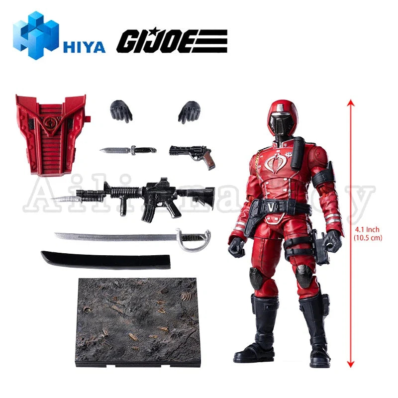 HIYA 1/18 4inch Action Figure Exquisite Mini Series G.I.Joe Crimson Guard Anime For Gift