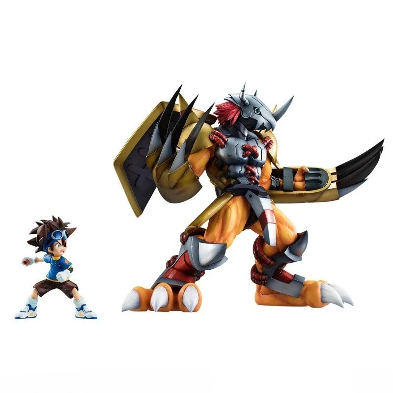 In stock Genuine MegaHouse Digital Monster War Greymon  Yagami Taichi PVC Action Anime Figure Model Toys Figure Doll Gift