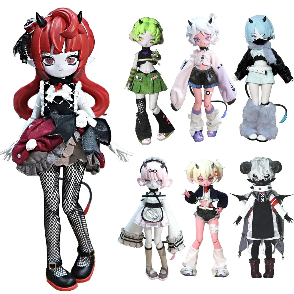 In Stock Genuine Devil'S Horns Blind Box 1/8 Movable Doll Ornament Creative Trendy Toy Exquisite Doll Boys Girls Gifts