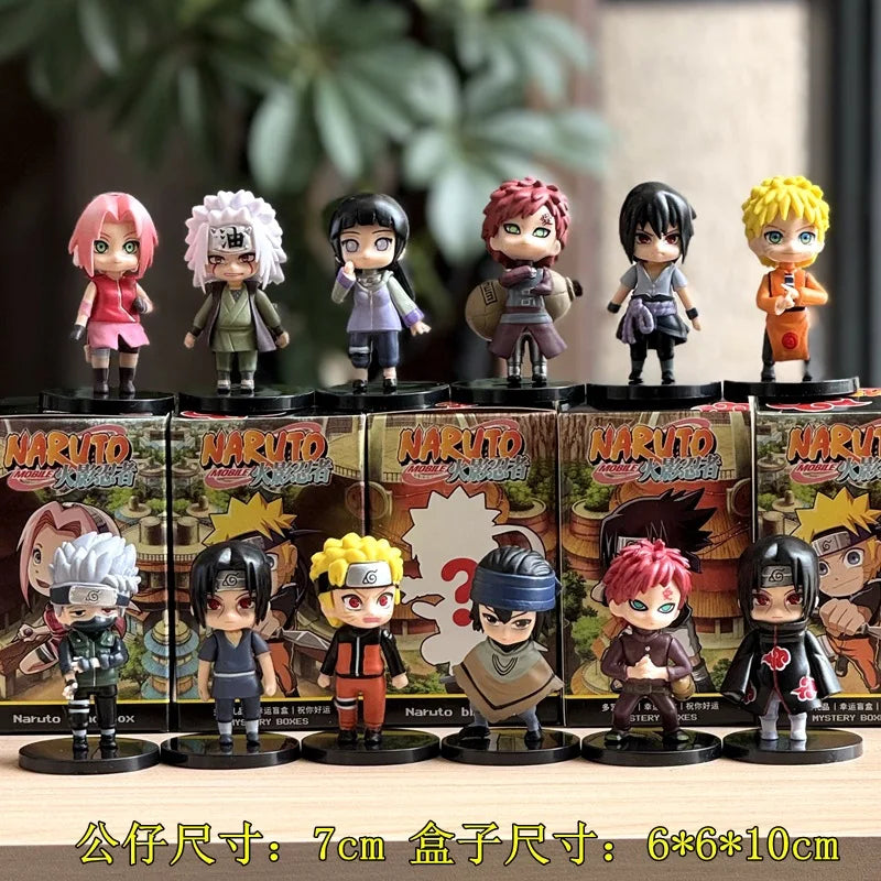 Naruto hand-made blind box, full set of Q version Naruto Sasuke Kakashi, I love Luo cartoon ornaments doll birthday gift anime