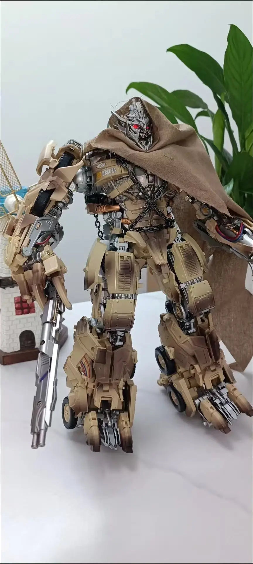 IN STOCK Transformation DP01VDP-01V Oil Tank Car Alloy Enlarged Desert War Damage Edition  35CM Autobot Action Figure Toys Gifts