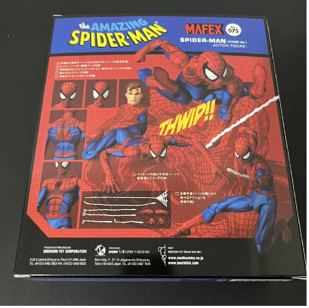 Hot Spider-Man Mafex 185 Action Figure - Ct Toys PVC Statue Collectible Model Anime Character Kids Gift Toy
