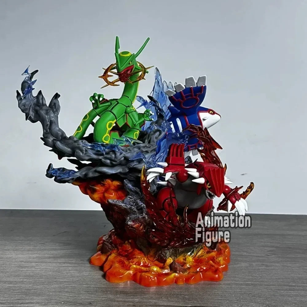 35cm/13.78in Anime Pokemon Figure Groudon Kyogre Rayquaza Action Figures Pvc Collection Model Toys for Childre Gifts