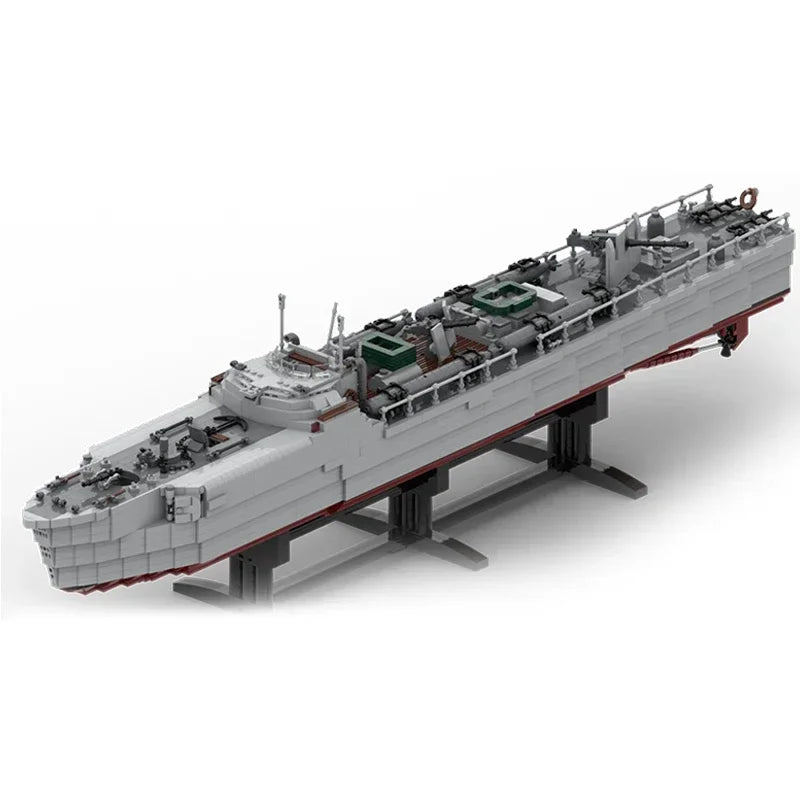 Moc Building Bricks Torpedo Boat Model Technology WW2 Military Navy Cruiser Frigate Battleship Block Toy DIY Assembly Gift