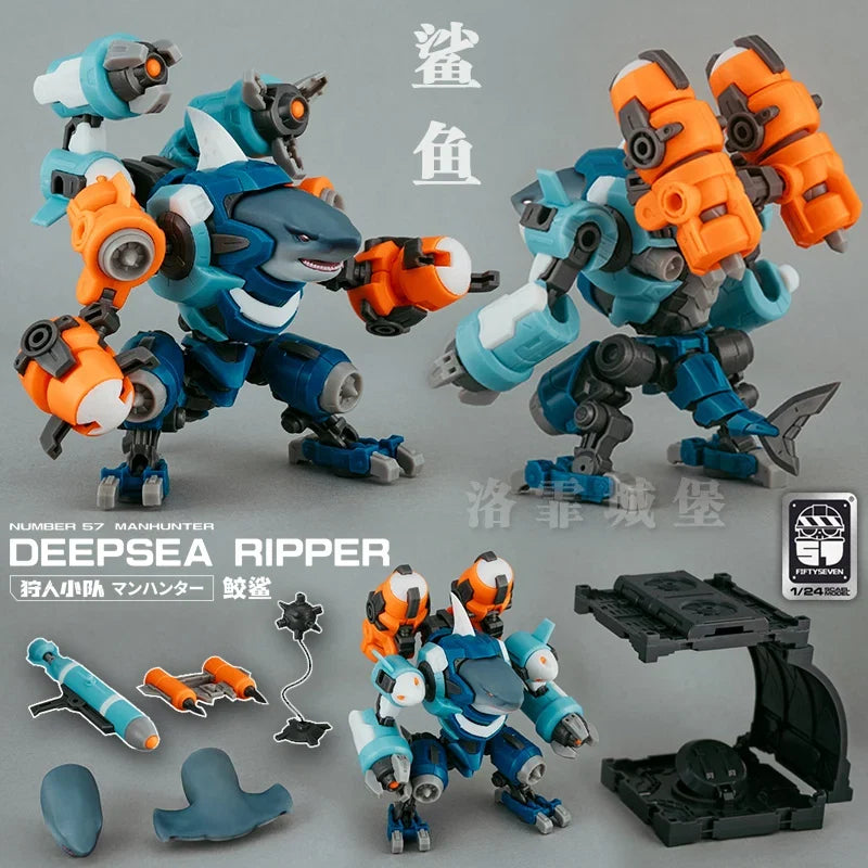 1/24 FIFTYSEVEN Number 57 Manhunter No.57 Puppet Squad Anime Action Figure Deepsea Ripper Shark Assembly Model Armor Custom Gift