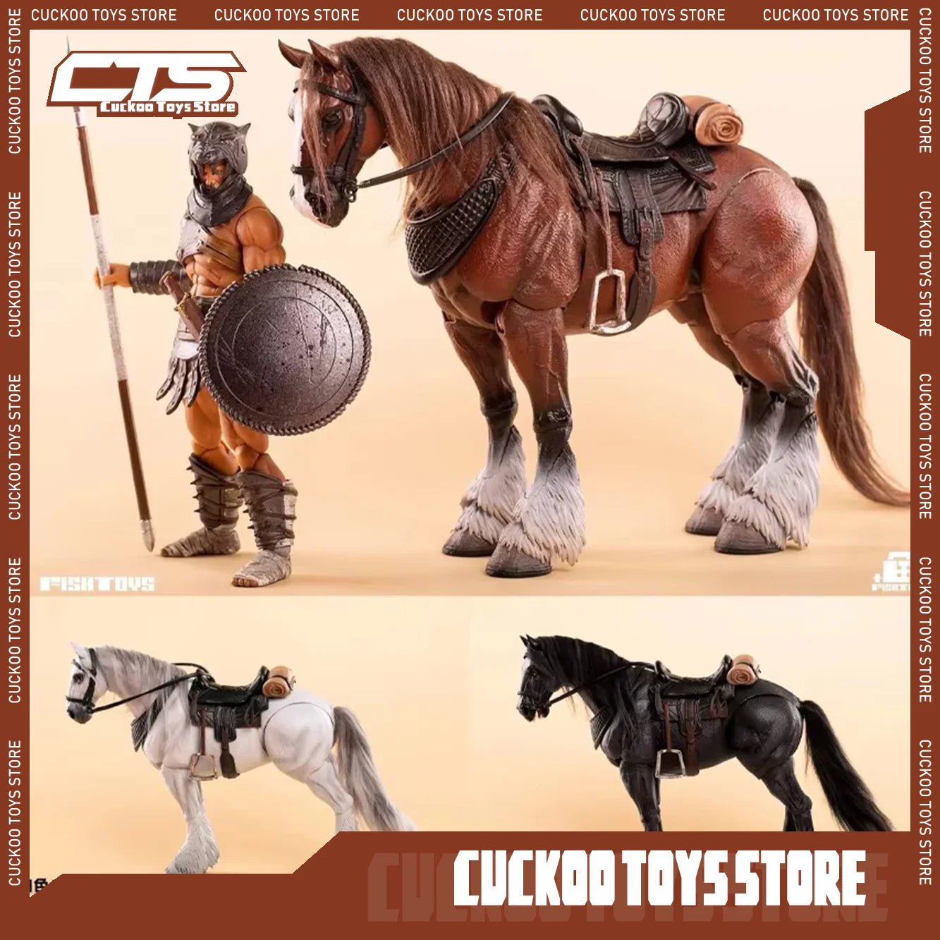 Auf Lager Fischspielzeug 1/12 Actionfigur Pvc Modell Waste Land Serie Panchromatisches Pferd Tier Statue Maßgeschneiderte Dekoration Spielzeug