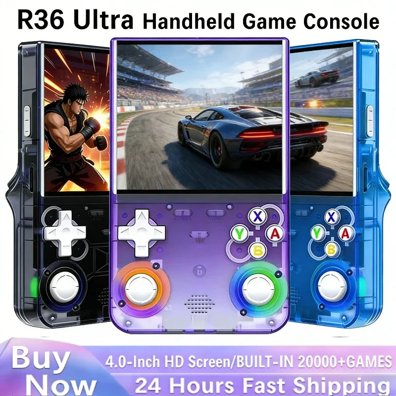 2026Linux System New R36 ULTRA Open Source Video Game Console 4 0inch IPS Handheld Game 64G 20000 Plus Games Retro Pocket Player