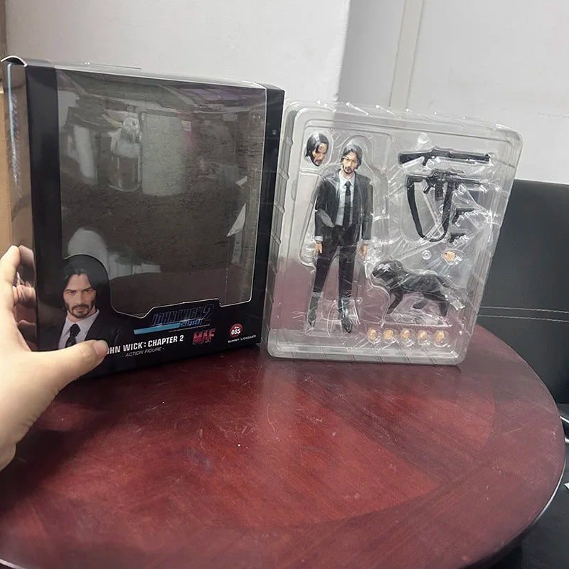 John Wick Figure Mafex 085 Collection Action Figure Model Toys Joint Movable Doll Bookshelf Ornament Christmas Present