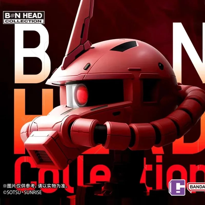 Bandai Namco Official Char's Zaku Head Sculpture Gundam Series Mecha Anime Model Collectible Figure Statue BN Head Collection