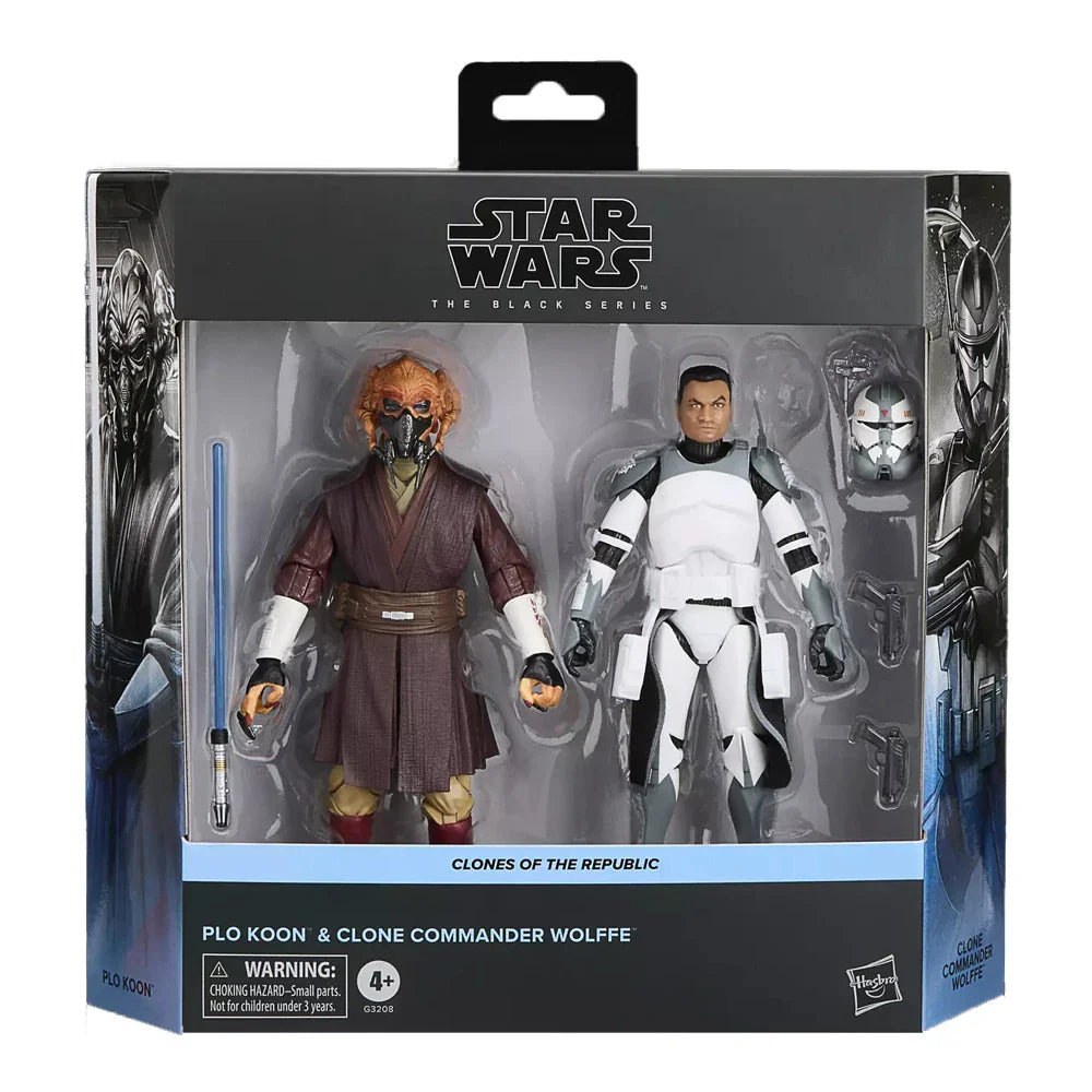 Original NEU Hasbro STAR WARS The Black Series Plo Koon & Clone Commander Wolffe 2er-Pack 15cm Anime Figur Action Modell Spielzeug Geschenke