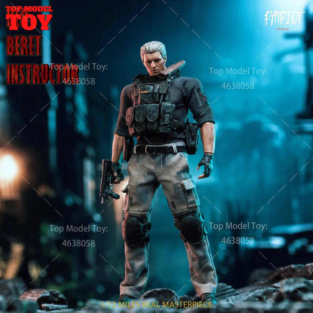 Patriot Studio 1/12 Red Beret Hat Decor Jack Instructor Undercover Man Action Figure Model Full Set 6’‘ Male Soldier Dolls
