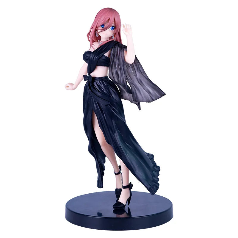 18CM DATE A LIVE Tokisaki Kurumi Anime Figure Cute Girl Model Toy PVC Black Dress Dress Up Standing Model Car Interior Ornament