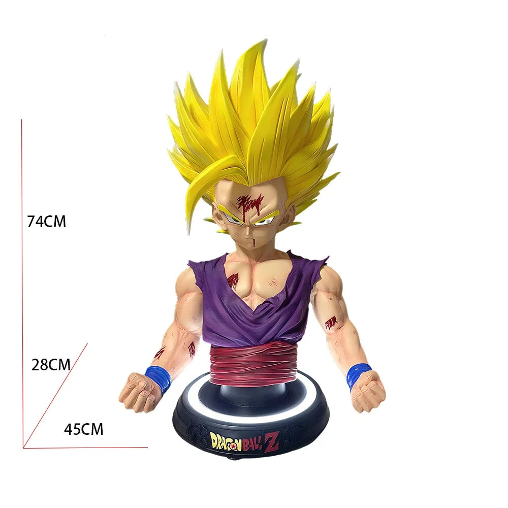 Dragon Ball Z 74CM Super Saiyan Anime Figurine Model GK Emit Light Goku Action Figure Gohan Figures Statue Collection Toy Figma
