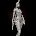 50mm 75mm 85mm Lady Swordsman Resin White Model 3D Printed DIY Self-assembly Unassembled and Uncolored Figurines Miniatures