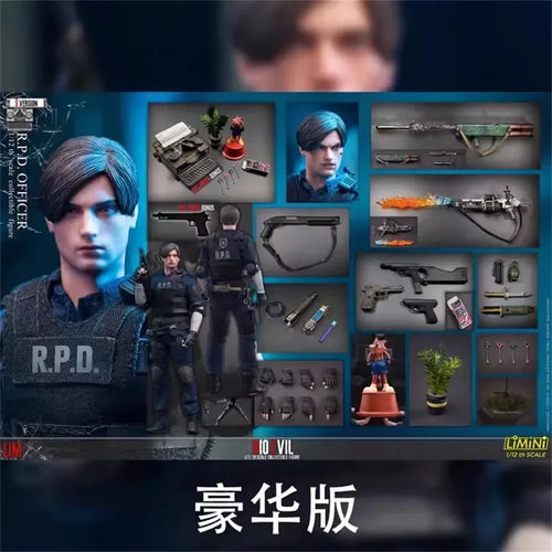 1/12 LIMTOYS Resident Of The Evil Lyon BIO EVIL-RPD Handsome Guy Officer Game Elements S Version 2 Köpfe Komplettset Geschenk