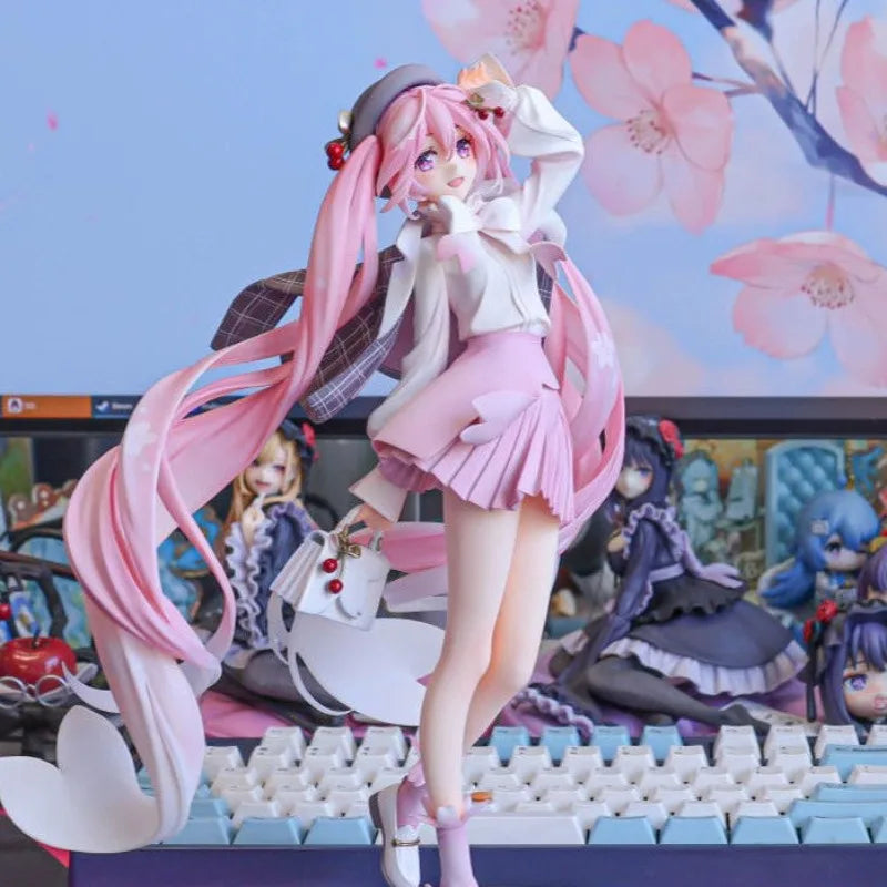 Bandai HATSUNE MIKU Model Anime Figure Cherry Blossoms Your Highness The Princess Songma Peripheral Decoration Ornaments Gift