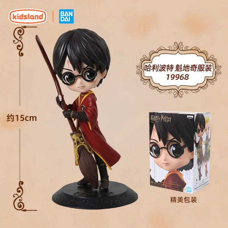 14cm Original Bandai Q Posket Harrys Potter Series Version Role Draco Malfoy Hermione Action Figure Anime Collectible Kids Dolls