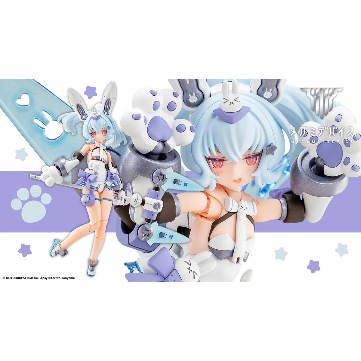 Original Genuine Kotobukiya Model Kits Megami Device PUNI MOFU Kuro Mao PUNI MOFU Yuki Tu Assembling Toys Cute Action Figure