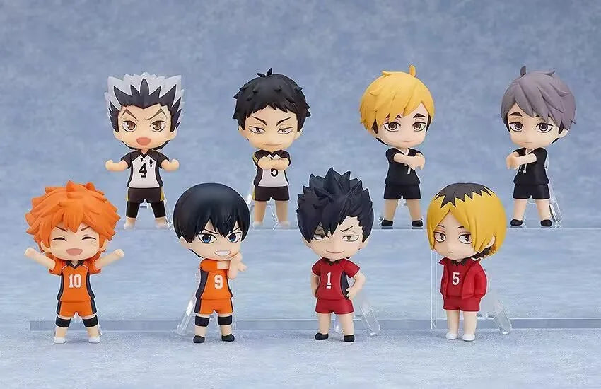 8 Pcs/Set Second Generation Haikyuu Volleyball Junior Figure Q Version 7.5cm Shoyo Hinata Sugawara Koushi Wholesale Dolls