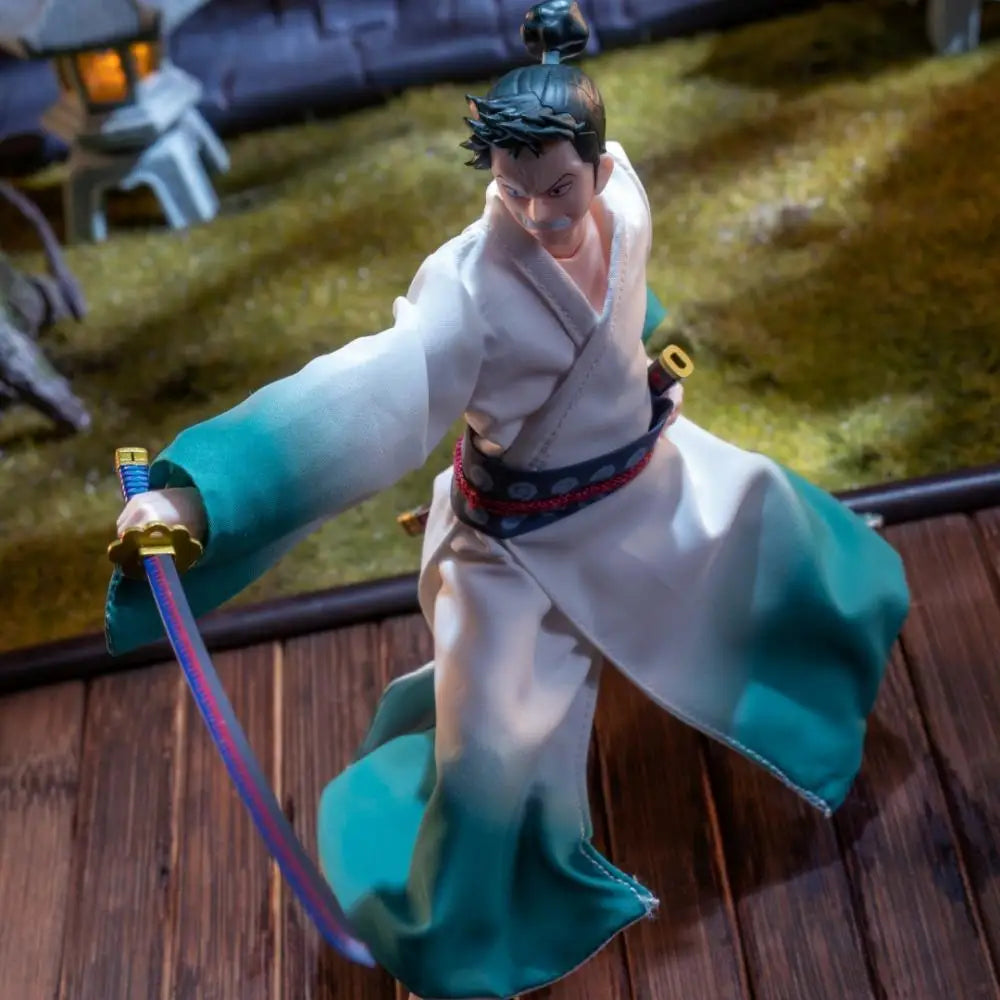 One piece  SHF Anime NEW Handmade Knife God Shimotsuki Ryuma Kimono coat clothes Built In Iron Wire Is Suitable for 1/12 Toys
