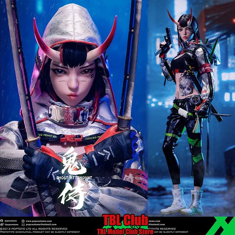 In Stock POP COSTUME GS-001 1/6 Scale Ghost Attendant Anisocoria Girl 12-inch Full Set Action Figure Female Soldier Collections