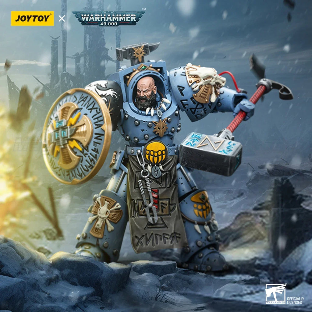 【In Stock】JOYTOY Warhammer 40K Space Wolves Arjac Rockfist Model Toy Gifts 1/18 Action Figure