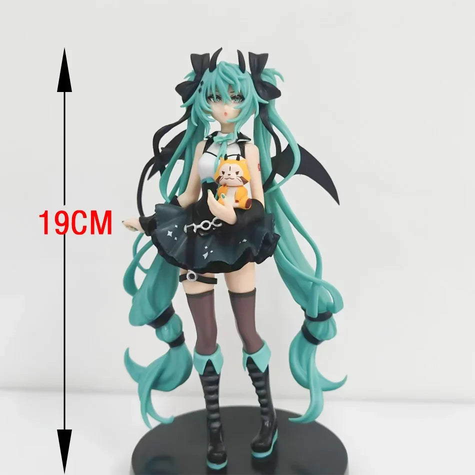 Anime Hatsune Miku 19CM Little devil raccoon Kawaii Action Figure PVC Doll Model Toys Desktop Decoration Holiday Gifts In Stock