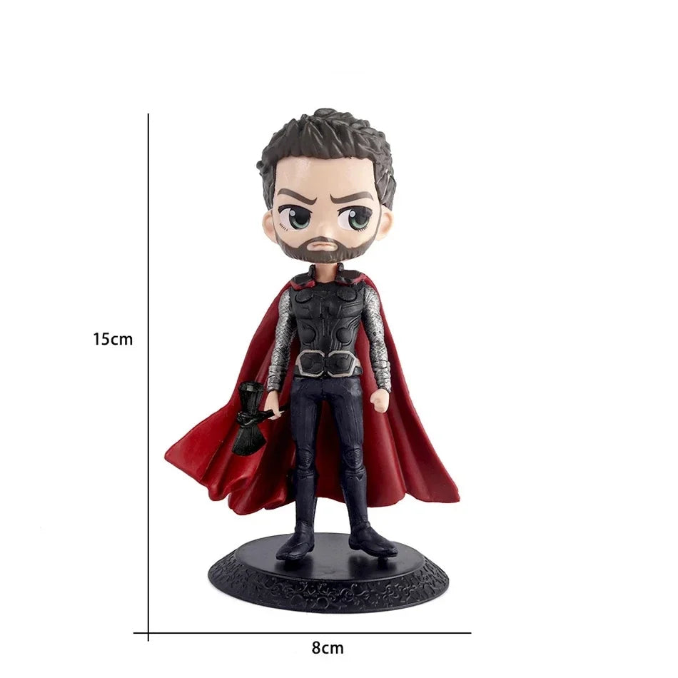 Popular Q Version Big Head The Avengers 8-17.5cm Figure Superman Supergirl Batman Spider Man Model Ornaments Anime Periphery Toy