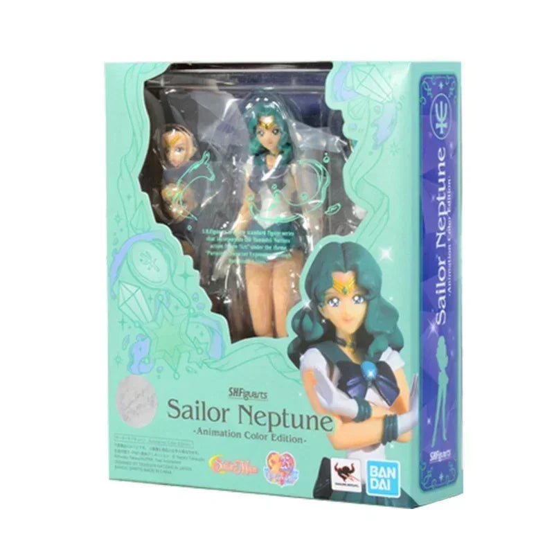 Bandai Sailor Moon Figure SHF Kaiou Michiru Neptune Animation Color Genuine Anime Figure Action Toy Figure Toys for Children
