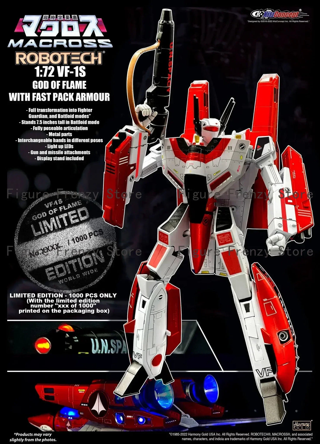 Lagernde Artikel zu Favoriten hinzufügenKitzConcept Macross Robotech VF-1S VF1S Limited Edition with Super Space Parts KIT Luminous LED A