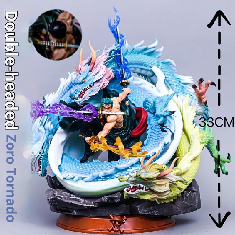 One Piece Anime Peripheral Solon Three Thousand World Tornado Three Blade Flow Solon Super Large Model Handmade Ornament Toy