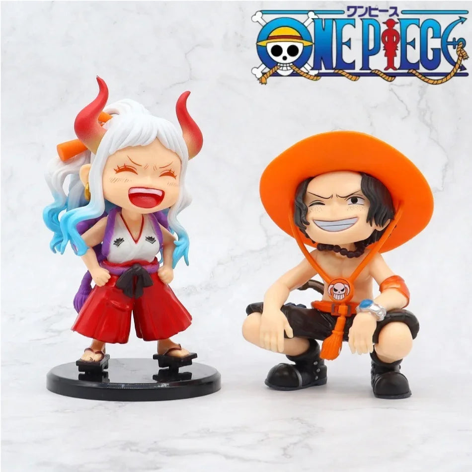 One Piece Anime Figure Doll Portgas D Ace Yamato Q Version Model Decor Peripheral Ornament Children Charm Birthday Gifts Toys