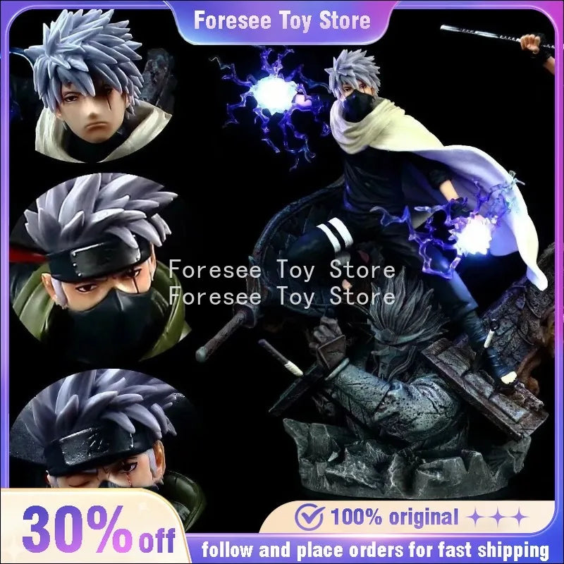 30m Cartoon Figures Hatake Kakashi Can Glow Anime Collection Model Desktop Ornament Decorations Holiday Gifts Children Toys