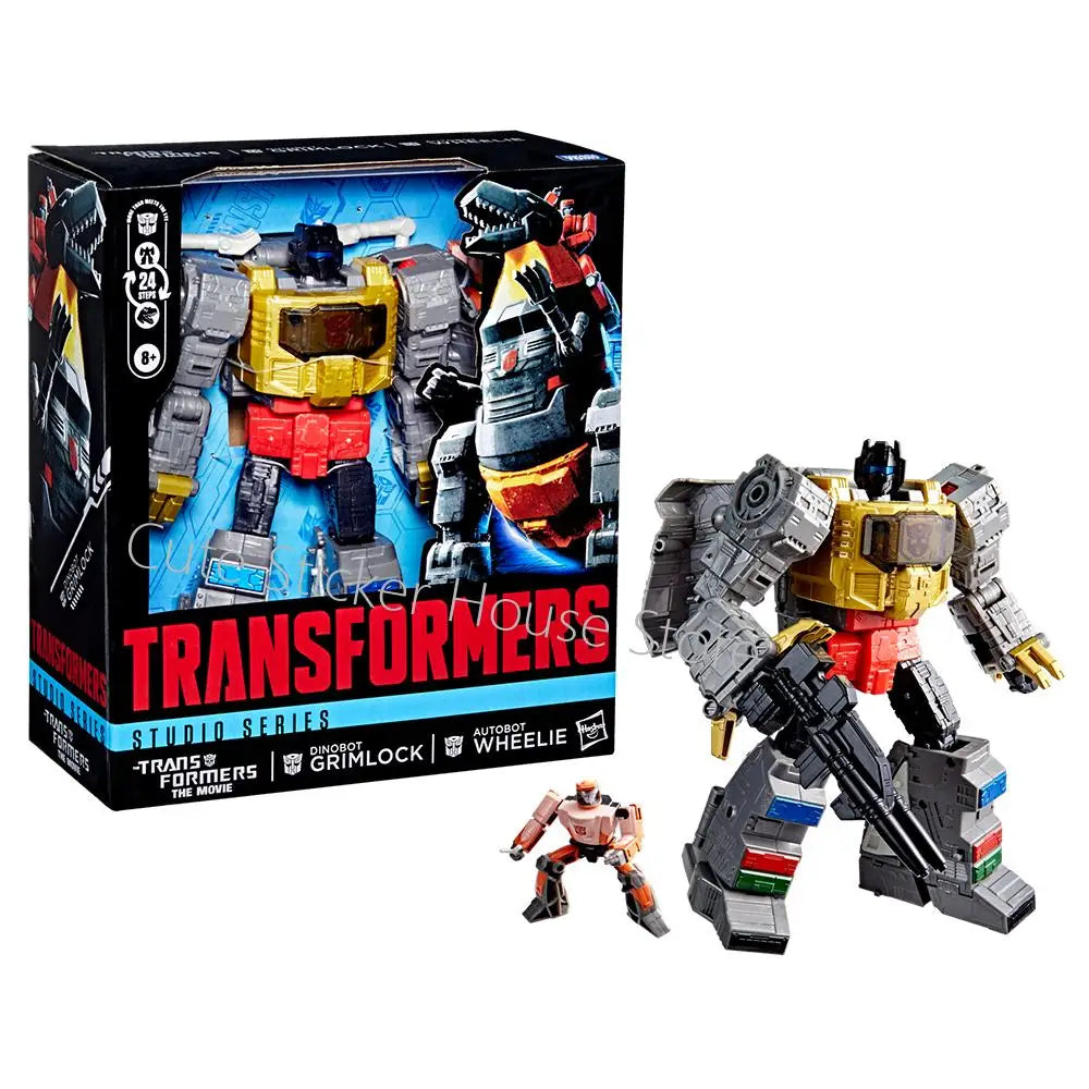 In Stock Original Hasbro Studio Series Leader Class The Transformers: The Movie Dinobot Grimlock and Autobot Wheelie Figures Toy