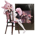 22CM Anime Rabbit Flova Figure 1/7 Stool Kneeling Scene Matching Model Toy Gift Collection Aciton Figure Rabbit Ears Ver PVC