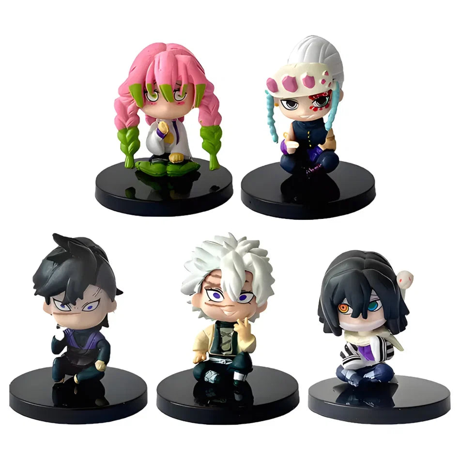 Cute Sitting pose Gashapon Figures Kamado anjirou Agatsuma Tomioka Giyuu Shinobu Kocho Uzui Tengen Collectible Toy
