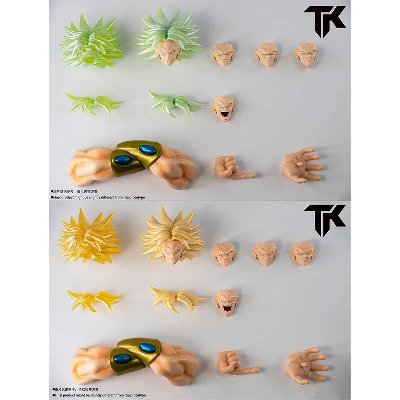TK CUSTOM Dragon Ball Z SHF Super Saiyan SSJ For Demoniacal Fit Broli Head Accessories Anime Action Figures Model Gifts Toys
