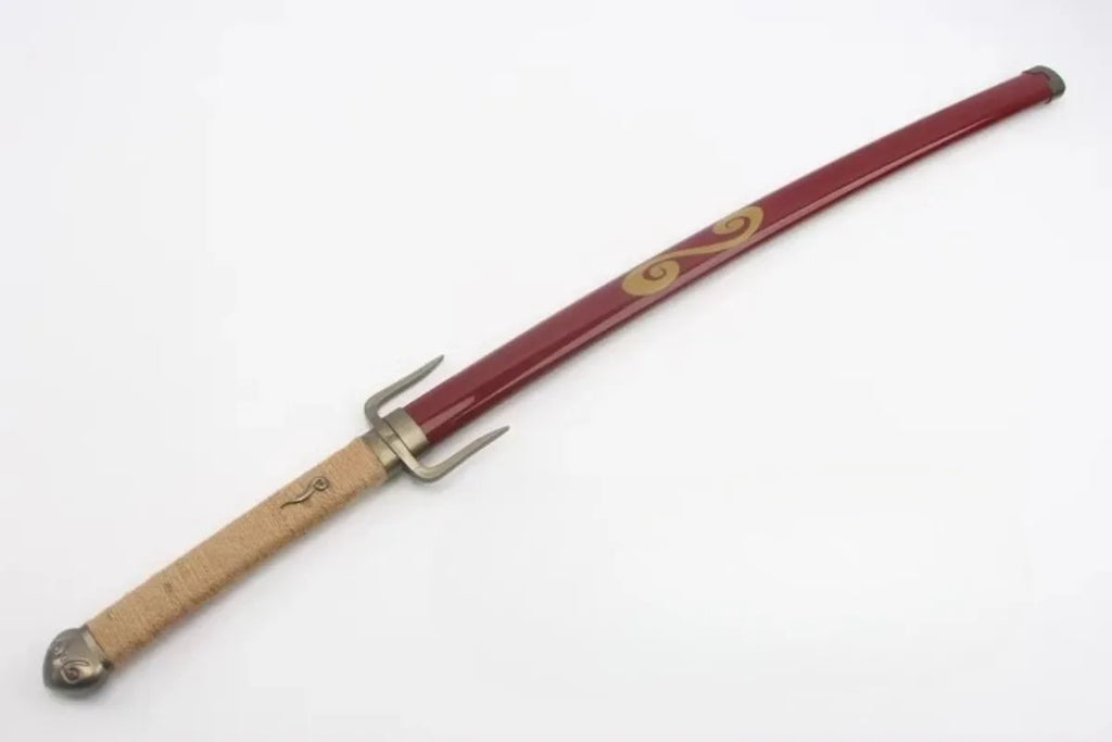 103cm Samurai Champloo Anime Peripheral Mugen Fire Fork Sword Wooden Model Unsharpened Cosplay Desktop Model Ornament Collection