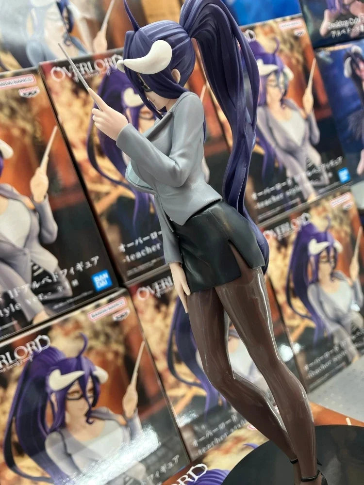 Bandai Original 20cm Eacher Style Version Overlord Albedo Anime Action Figure Model Desktop Decoration Toys