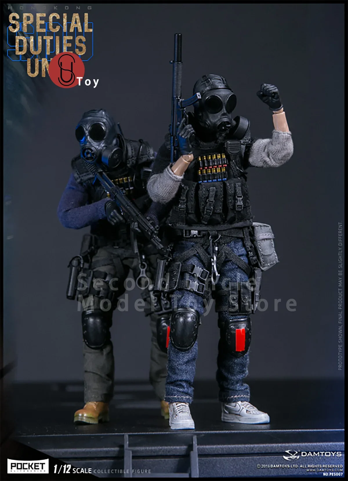 DAMTOYS PES007 PES008 1/12 Pocket Elite Series Hongkong SDU Fai Sir Sam Sir Male Soldier Action Figure Full Set Model Toys