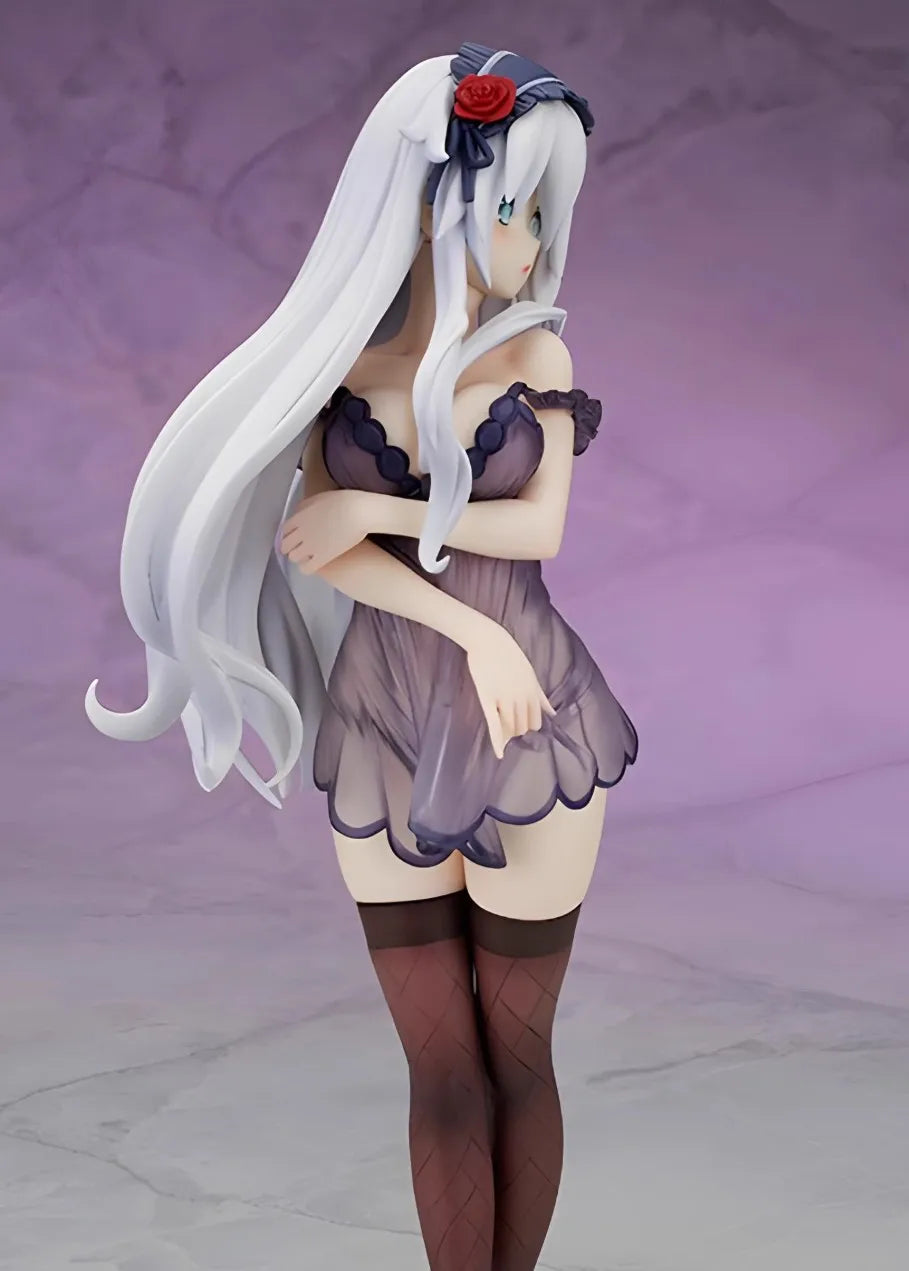 23cm Neptunia Series Noire Black Heart Beautiful Girl Anime Handmade Action Figures Desktop Case Decoration Ornament Gift