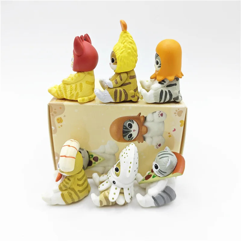 Mofusand Ocean Life Action Figure with Shrimp Cat, Q Cute Cartoon Toy, and Claw Machine Model Display